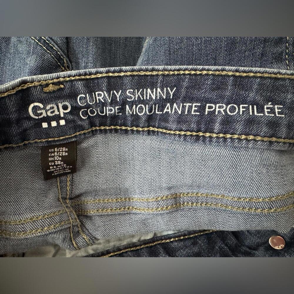 1129 GAP Blue Skinny Jeans Modern Fit 6 (28x28.5) Mid Rise Stretch - Picture 7 of 9
